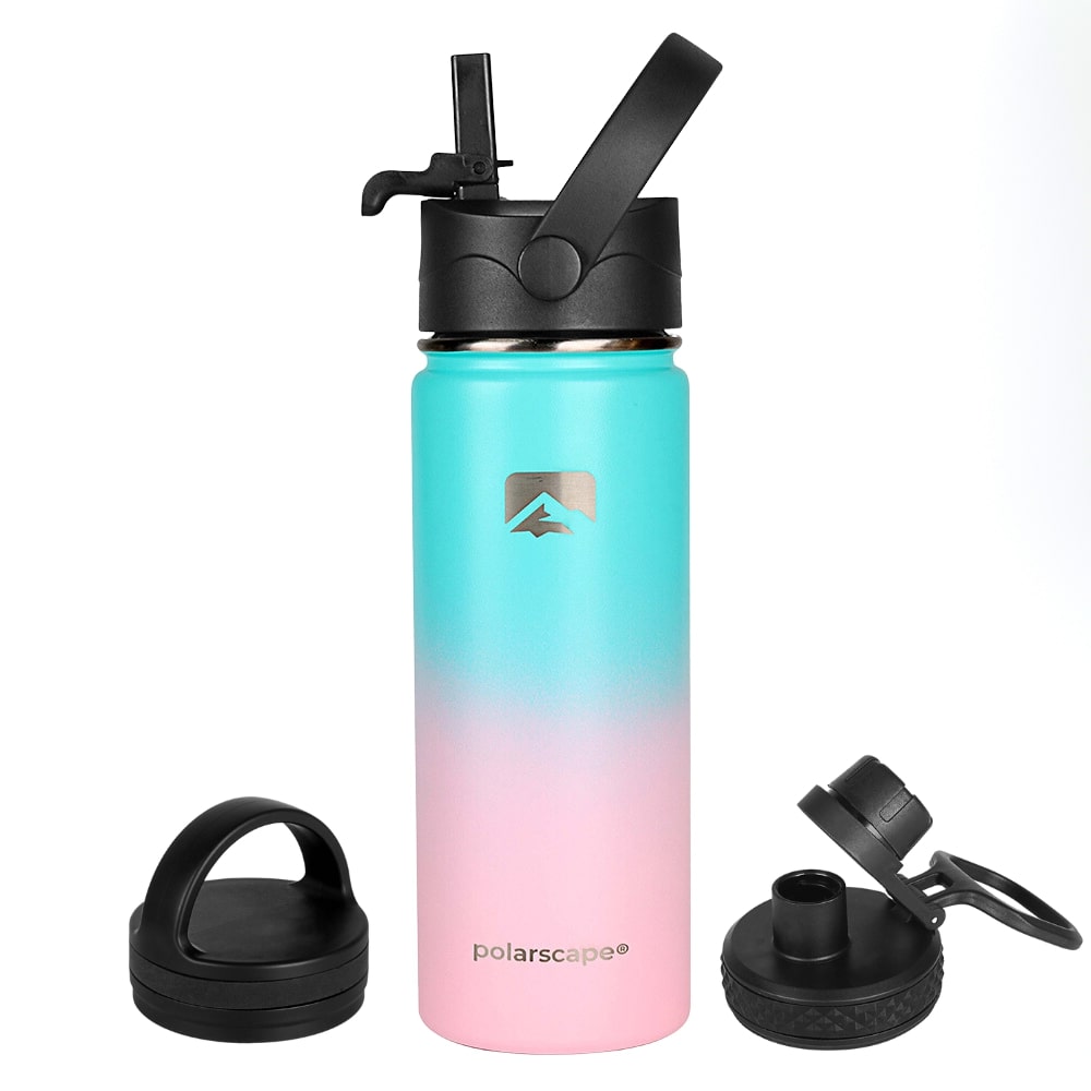 Insulated Water Bottle With Straw Wide Mouth 500 ml Black