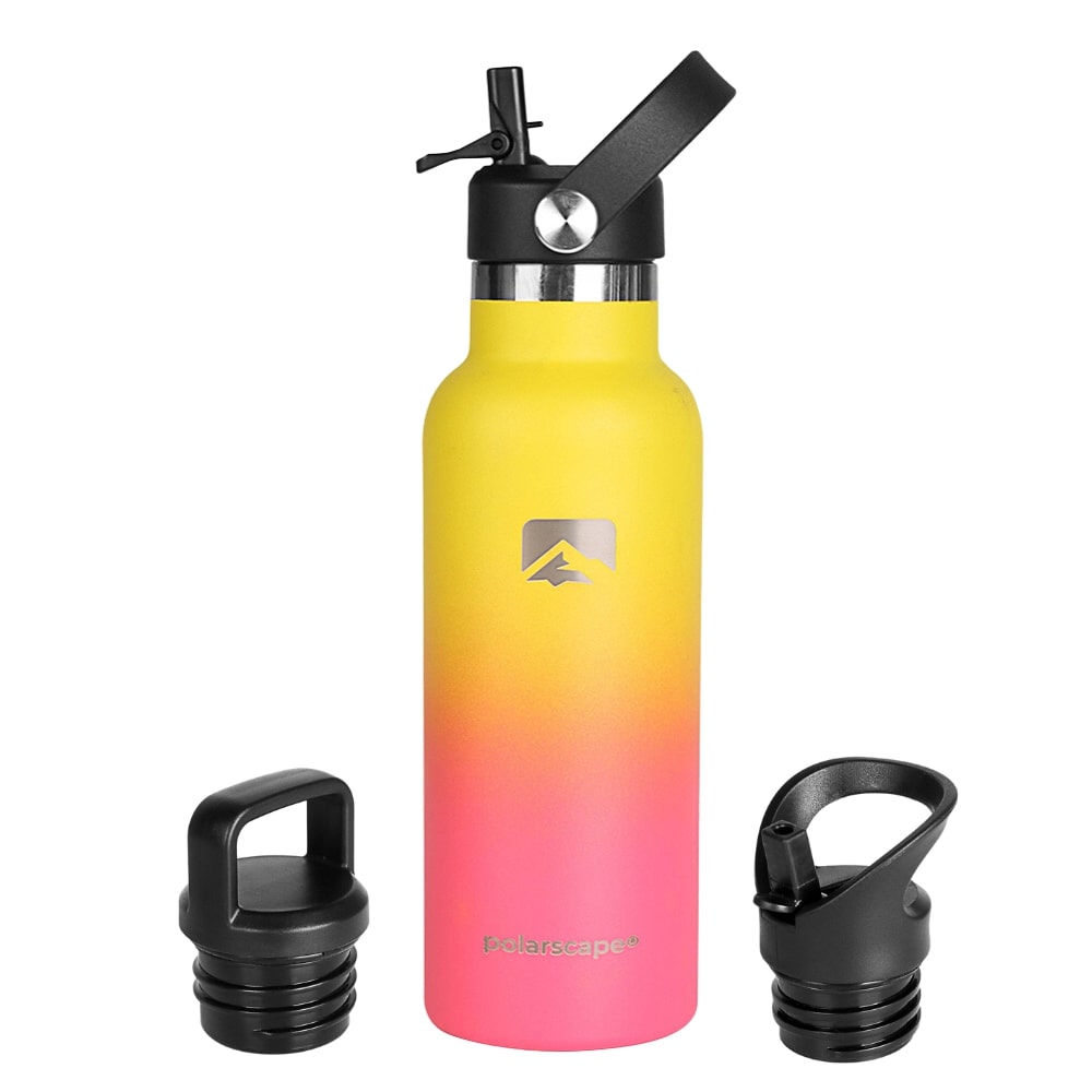 Insulated Water Bottle With Straw Narrow Mouth 500 ml Sunny Sorbet