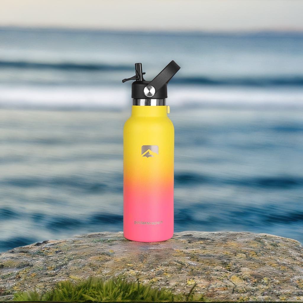 Insulated Water Bottle With Straw Narrow Mouth 500 ml Sunny Sorbet