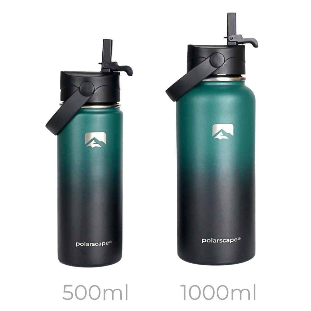 Insulated Water Bottle With Straw Wide Mouth 1000 ml Forest