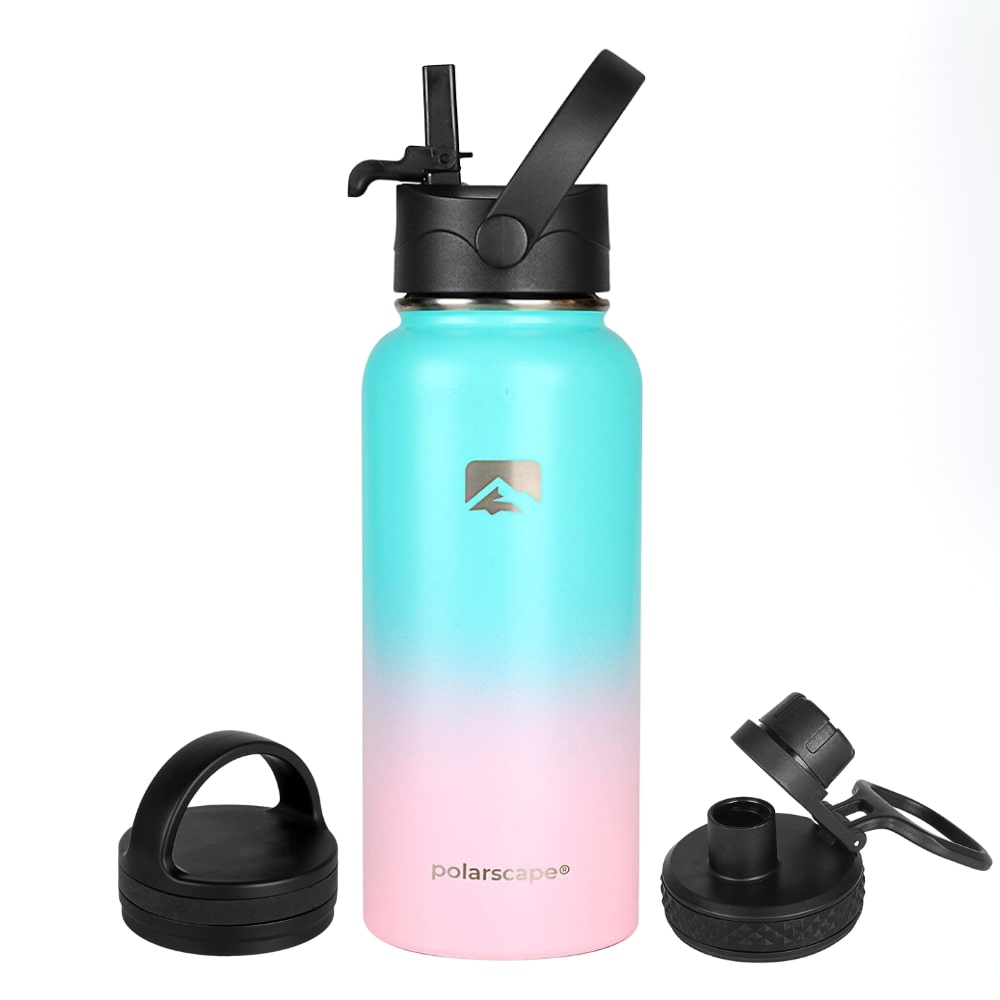 Insulated Water Bottle With Straw Wide Mouth 1000 ml Bubble Bliss