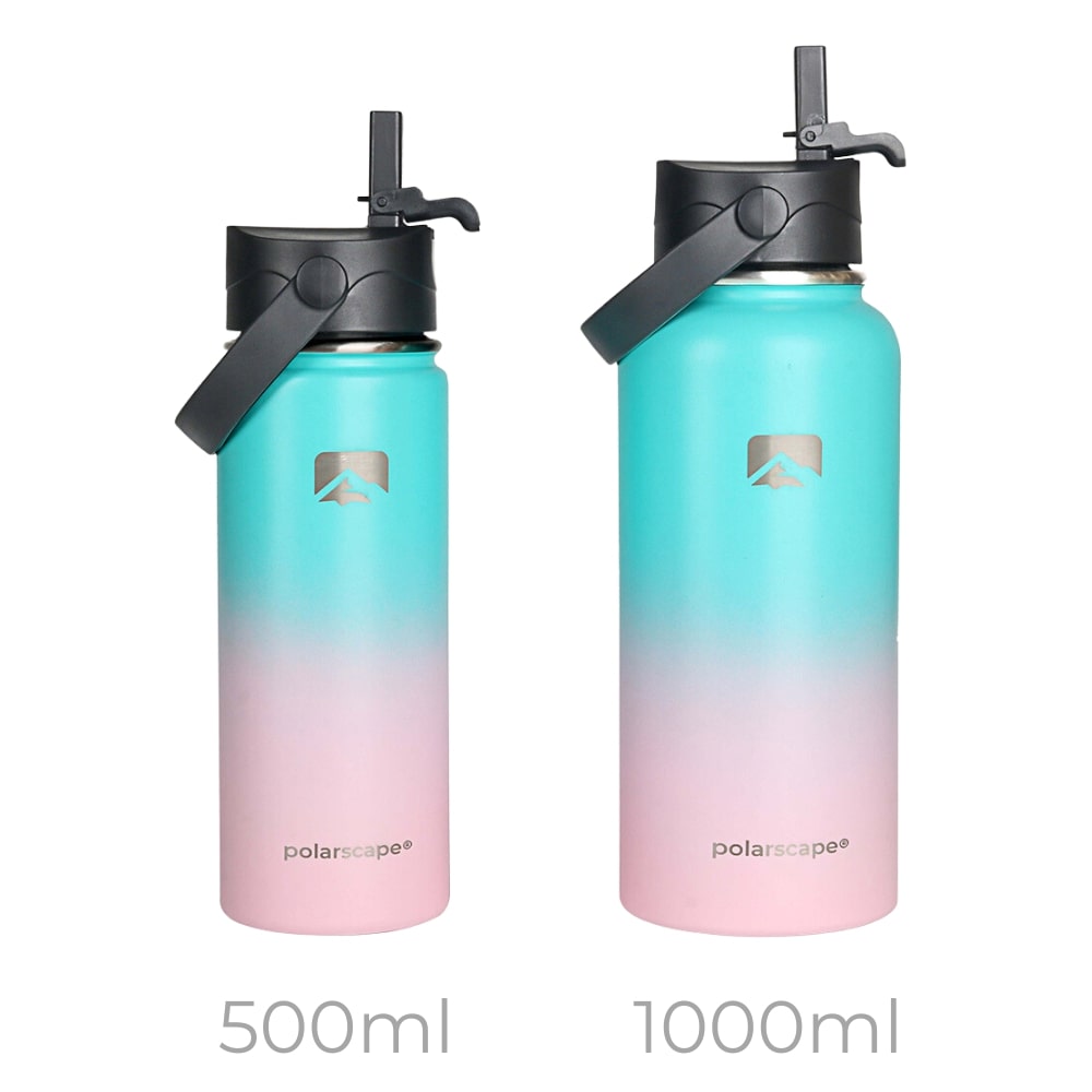 Insulated Water Bottle With Straw Wide Mouth 1000 ml Bubble Bliss