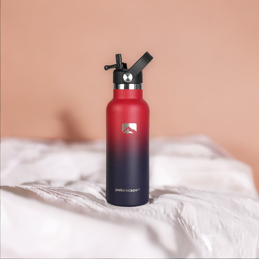 Insulated Water Bottle With Straw Narrow Mouth 500 ml Plum