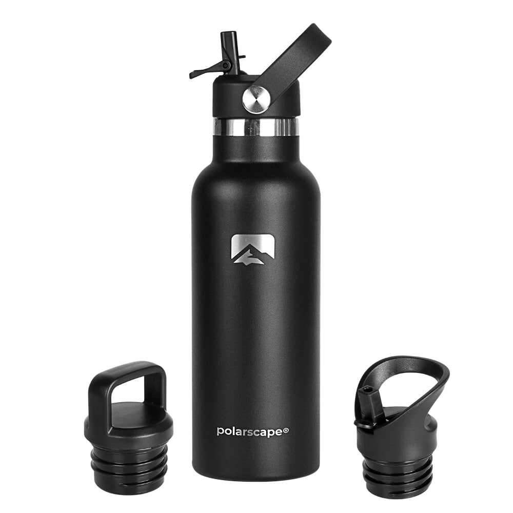 Insulated Water Bottle With Straw Narrow Mouth 500 ml Black