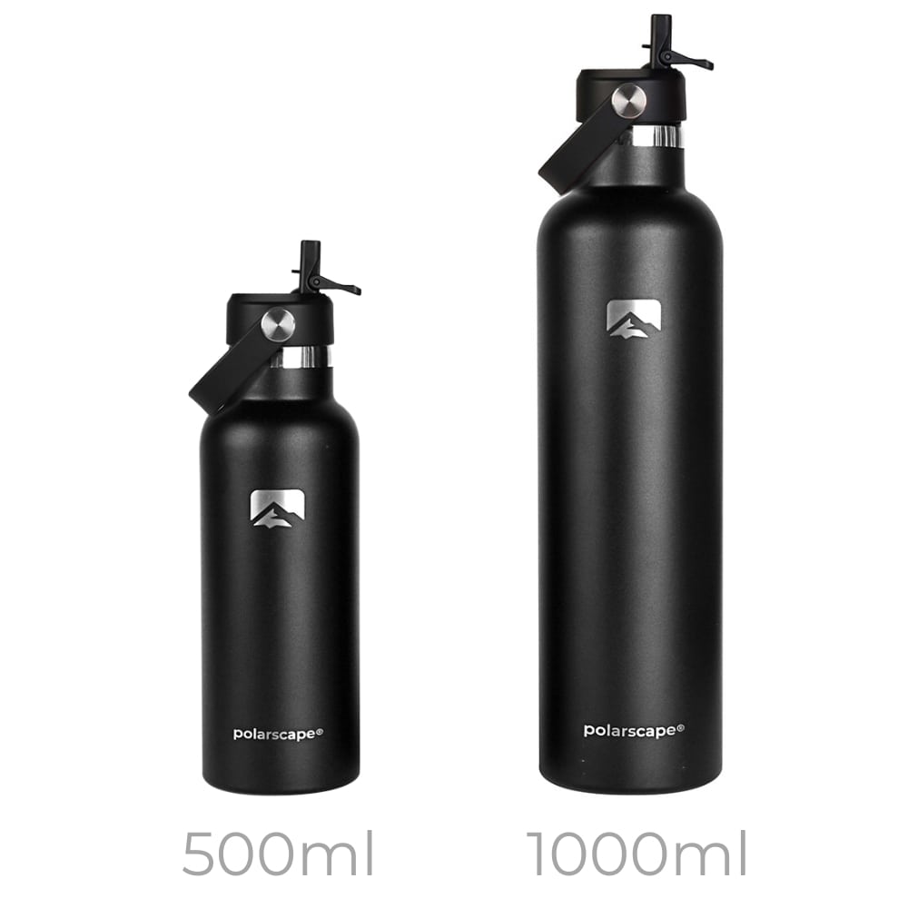 Insulated Water Bottle With Straw Narrow Mouth 500 ml Black